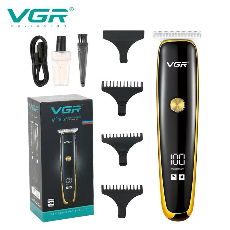 Original VGR V-966 Zero Adjustable Professional Rechargeable Hair trimmer Metal Barber Use Electric Hair Clipper.