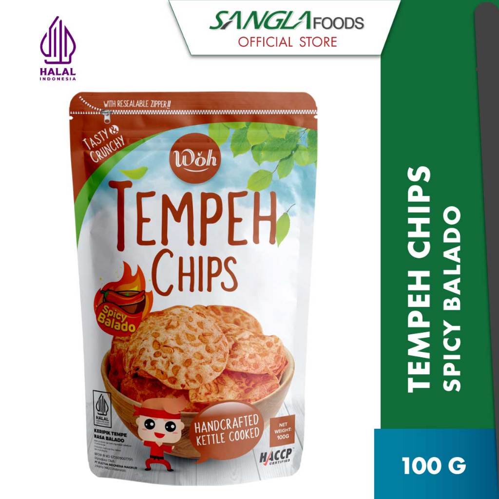Woh Tempeh Chips Spicy Balado (100g) Halal Certified