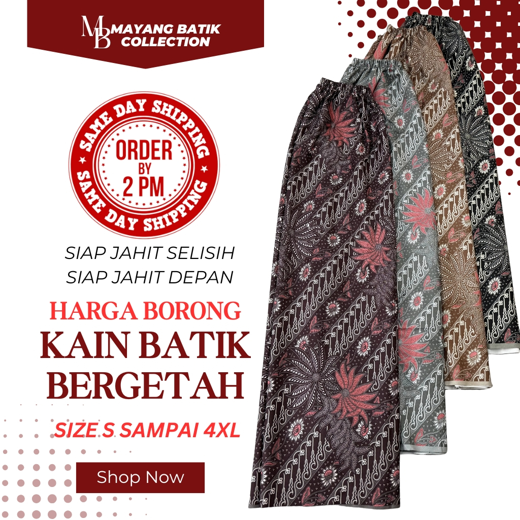 Kain Berpantang Bergetah / Kain Batik Instant / Confinement Sarong /Kain Batik Sarong Siap Getah Pinggang [3061 - 3064]