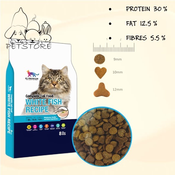 ES PREMIUM - COMPLETE CAT FOOD WHITE FISH RECIPE 8KG