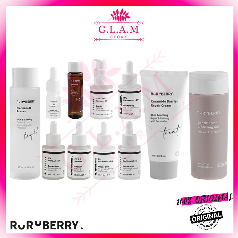 RURUBERRY 5% / 10% Niacinamide + HA / Zinc / Alpha Arbutin / BHA Solution Essence 10ml/30ml/200ml [GLAM]