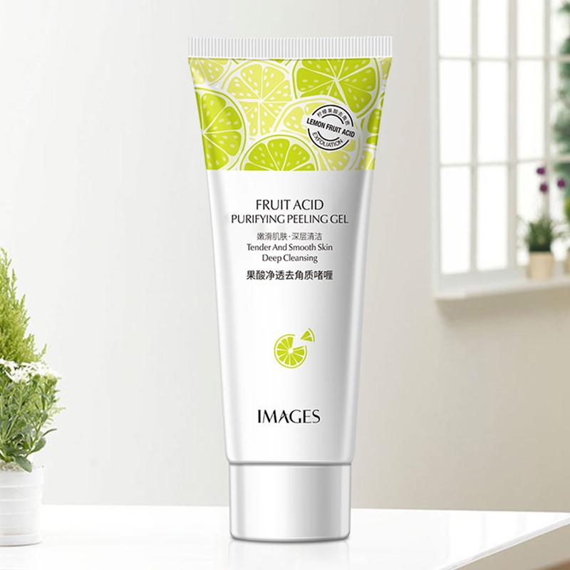 Images Advanced Fruit Acid Exfoliation Facial Scrub Deep Cleansing Peeling Gel Remove Dead Skin Blackhead