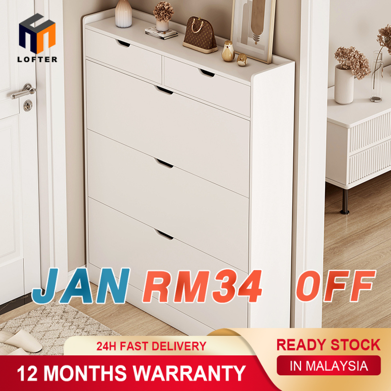 LOFTER Modern Shoe Rack Cabinet Multilayer Shoe Rack Simple Shoe Cabinet Kabinet Kasut Kayu Mewah Kabinet Kasut Almari