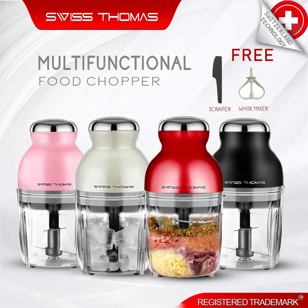 SwissThomas Capsule Food Chopper 900ML Blender Cutter Spin Grinder Mixer Mincer Masher Juicer Food Processor Choper