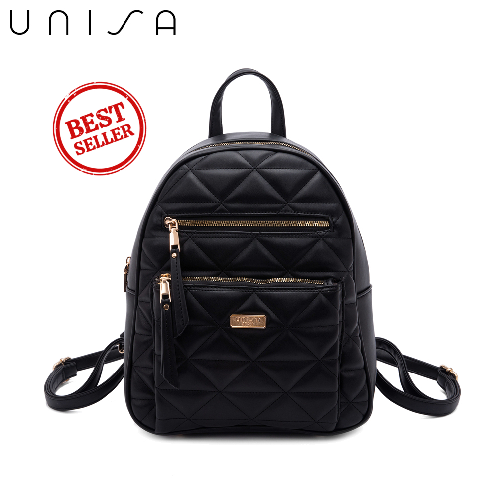 Unisa Quilted Backpack - Black/Blue/Green/Taupe