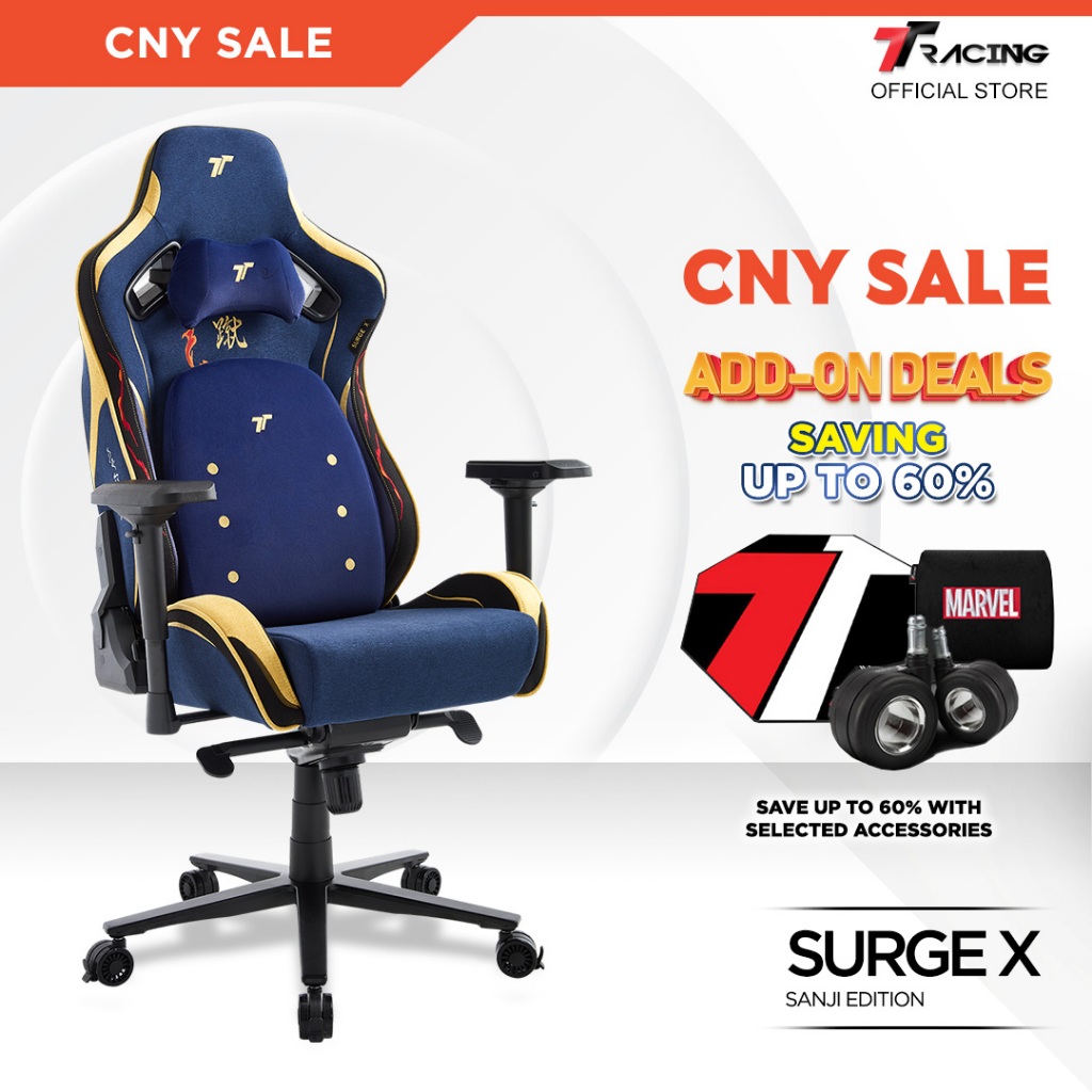 TTRacing Surge X Sanji Edition Gaming Chair Office Chair Ergonomic Chair Kerusi Gaming - 2 Years Official Warranty