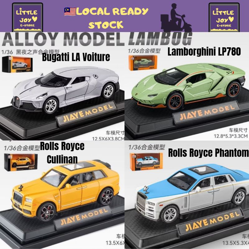 LJS1 Bugatti Lamborghini Rolls Royce 1:36 Alloy Diecast luxury SUV saloon car Scale Model Toys deco kereta mainan 模型