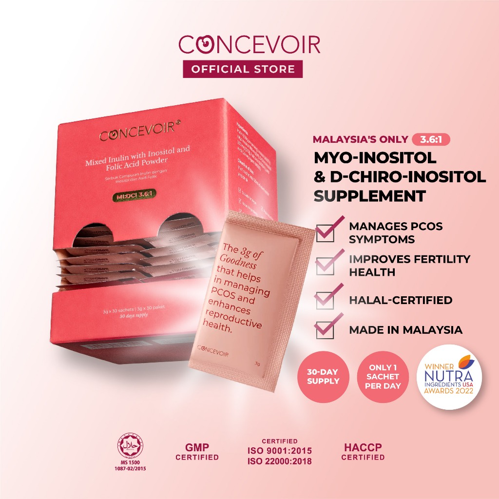 CONCEVOIR | Myo-Inositol & D-Chiro-Inositol Supplement (30 Sachets) Fertility | Hormonal Imbalance