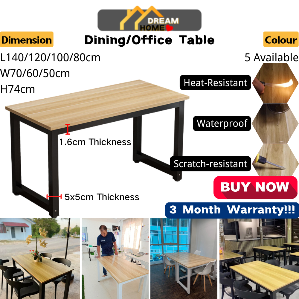 Dream Home Solid Wood Dining Table Office Table Ikea Meja Makan Meja Komputer Kerja Pejabat Murah