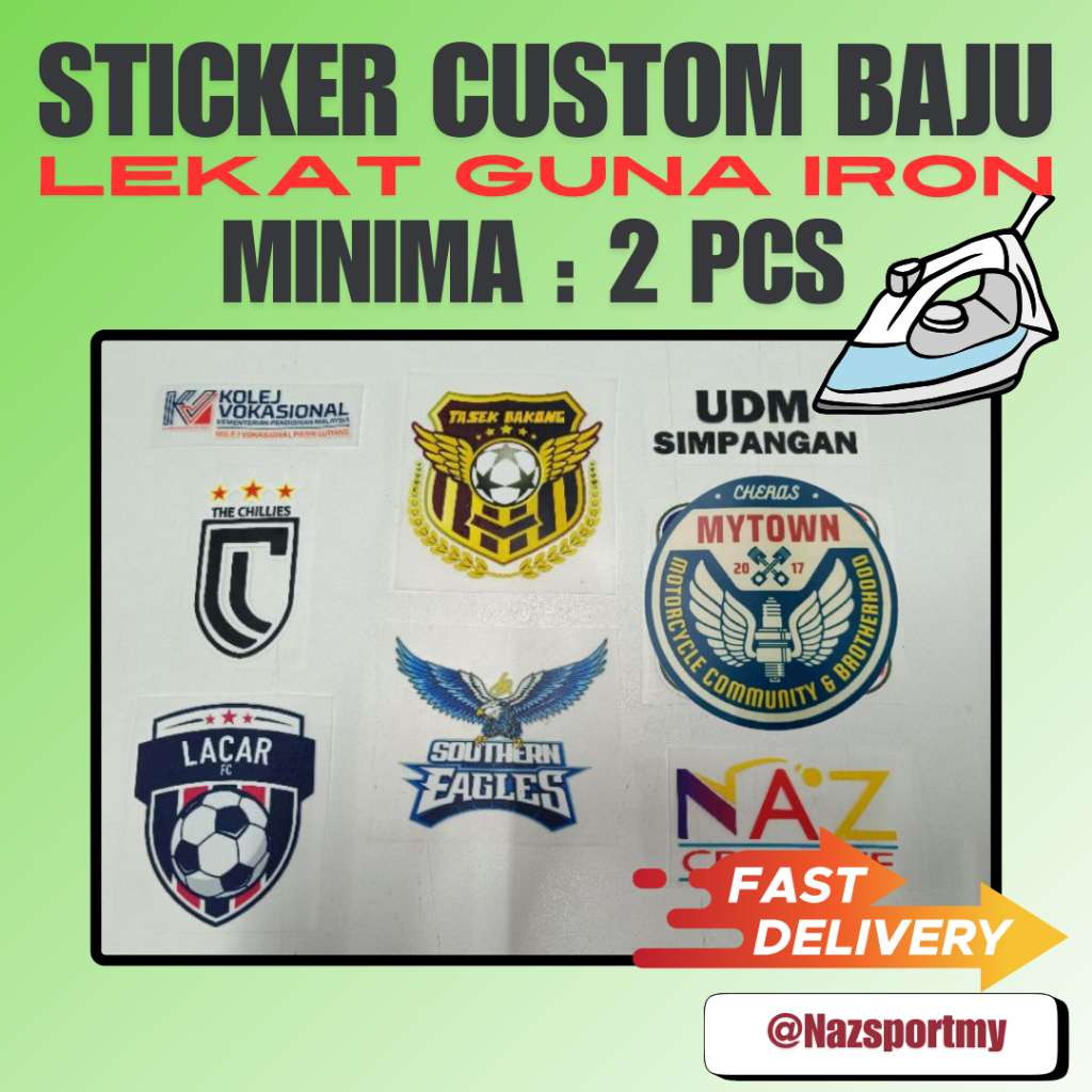 Sticker Custom Iron Stiker Stickers Logo Tshirt Patches For Clothes Printing Baju Logo Design On Patch Bendera