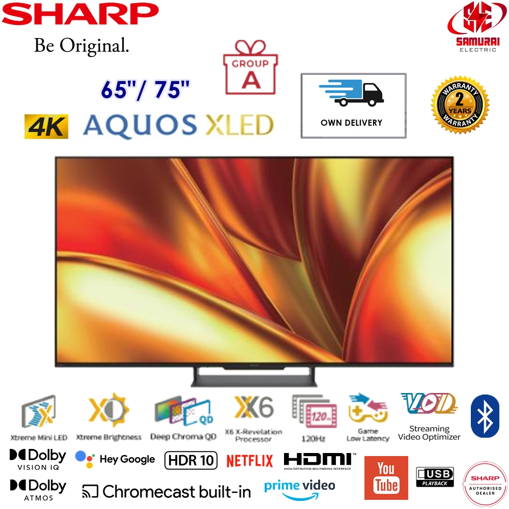 Sharp AQUOS XLED 4K UHD Google TV 65"  4TC65GU8500X/ 75" 4TC75GU8500X [ Fast Shipping And Ground A ]