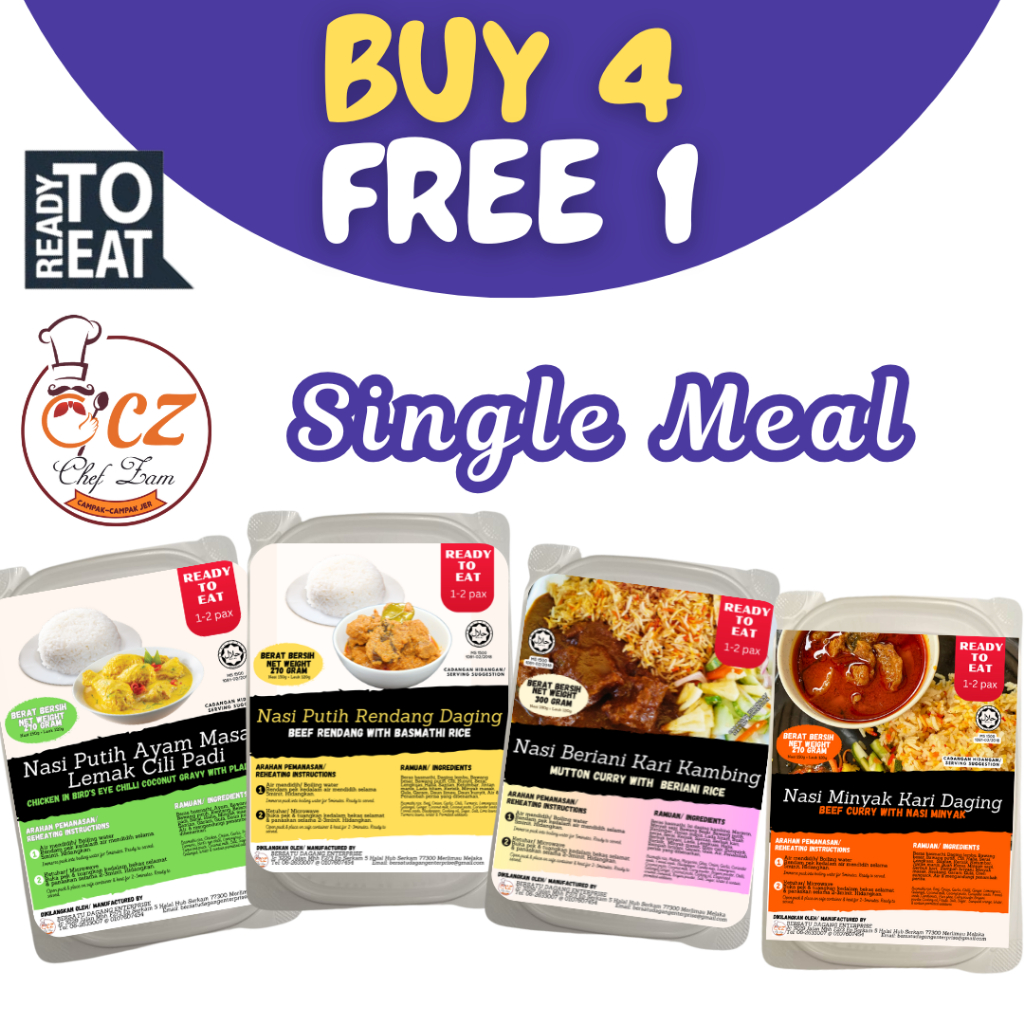 SET NASI BERLAUK tanpa pek pemanas READY TO EAT chef zam