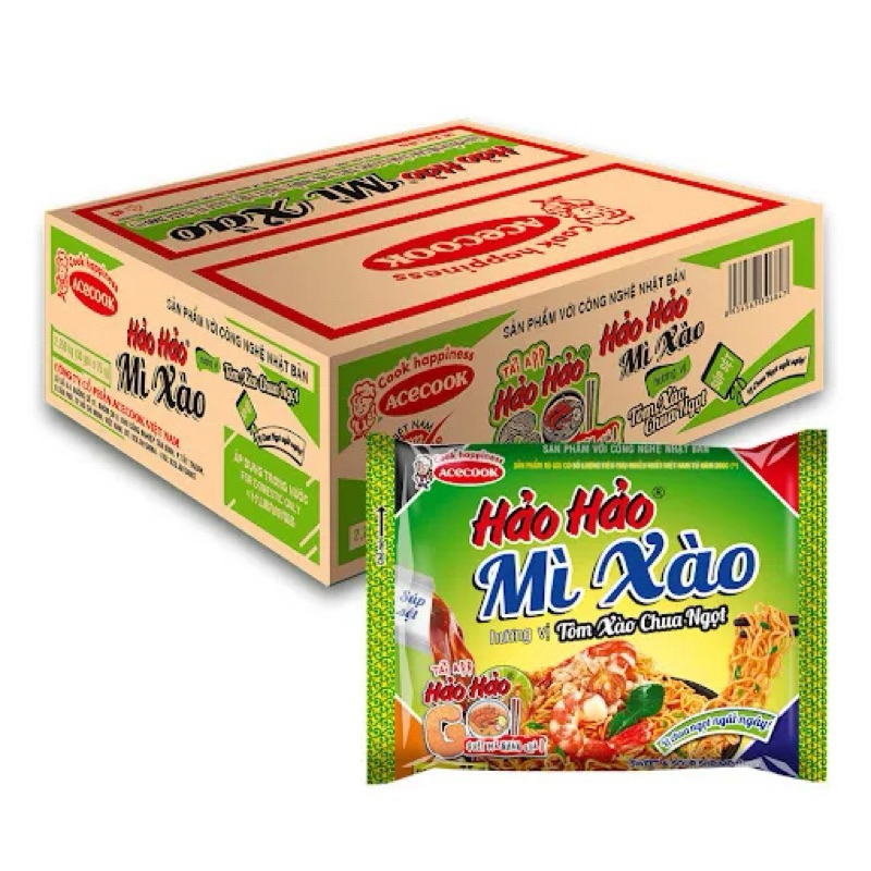 Hảo Hảo xào khô tôm chua ngọt/ ACECOOK HAO HAO INSTANT NOODLE ?? | VIETNAM HAO HAO (1 BOX = 30PACK )