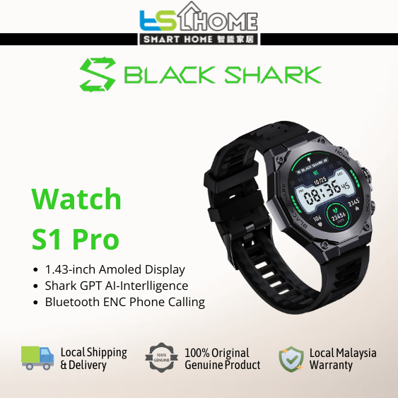 Black Shark Smartwatch S1 Pro 1.43" AMOLED Display, AI-ChatGPT, ENC Bluetooth Phone Calling Smart Watch