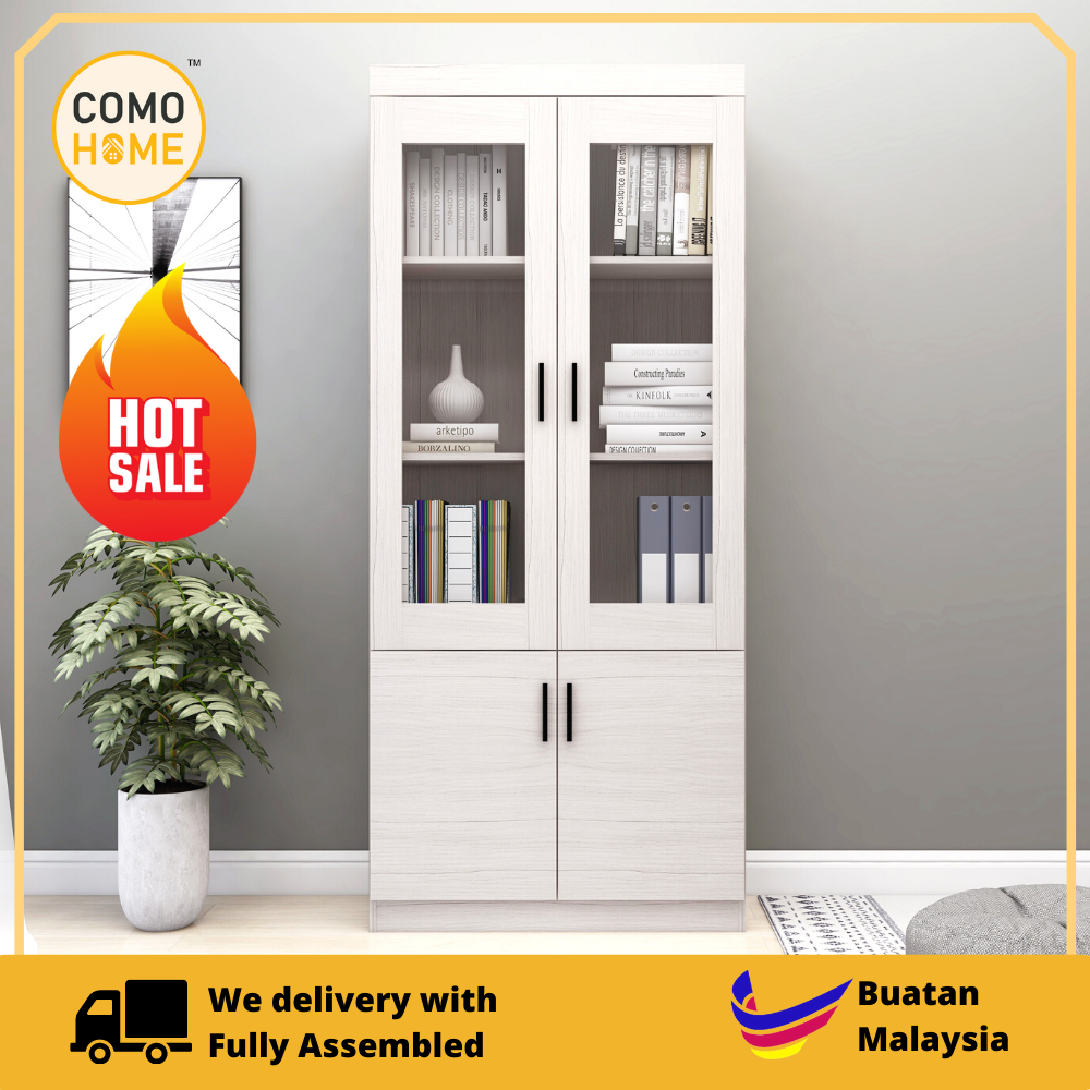 [SIAP PASANG] Como Home 2 Doors Bookcase (BC14) Almari Buku | Multipurpose Storage Cabinet