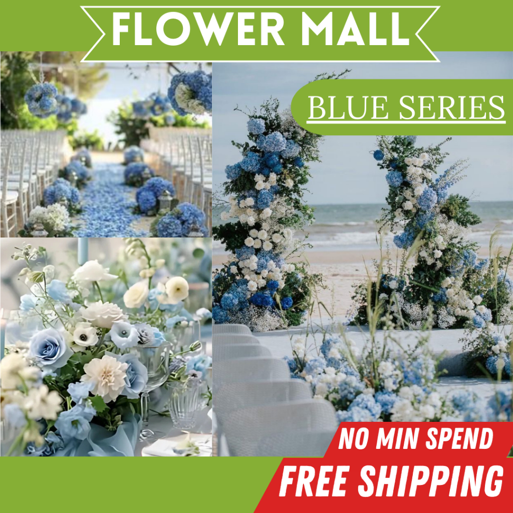 BLUE SERIES ARTIFICIAL FAKE FLOWER Bouquet Living Home Decor Decoration Bunga Pelamin Gubahan Hiasan Rumah Hantaran