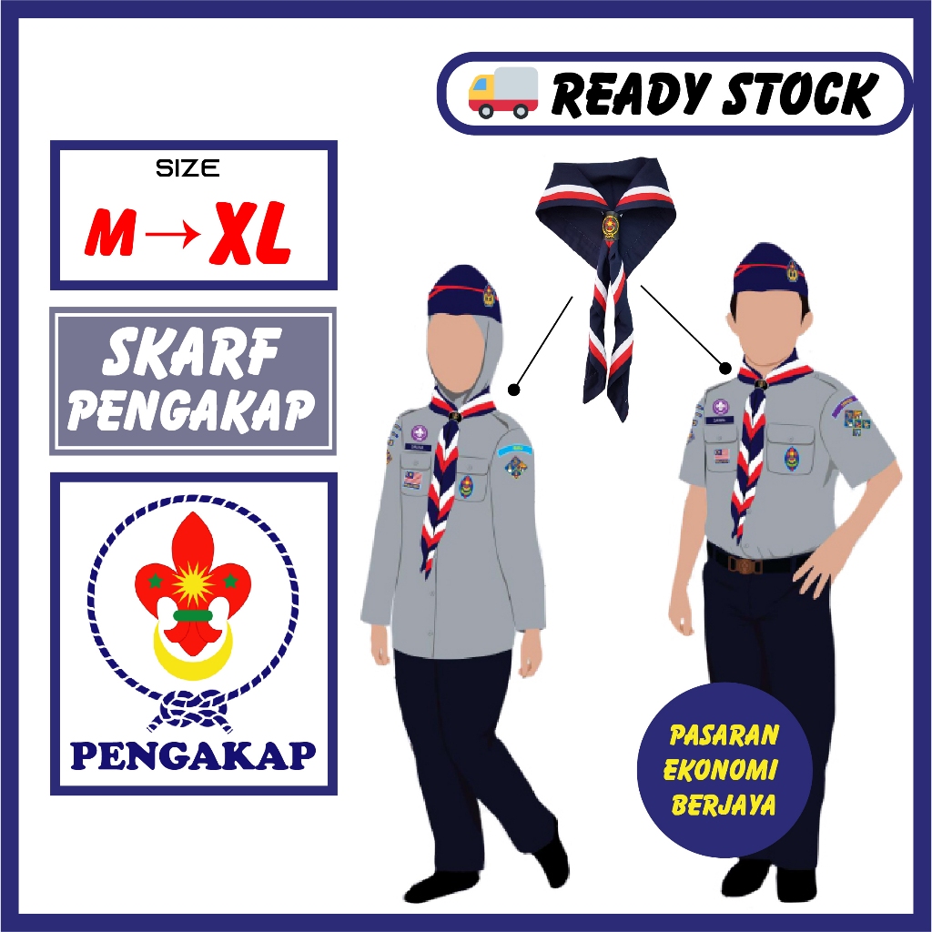 SKARF PENGAKAP DAN WOGEL / SCOUT SCARF PERSEKUTUAN PENGAKAP MALAYSIA SCHOOL PERSATUAN SEKOLAH