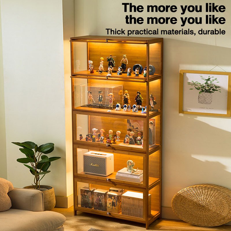 BBM Display Cabinet Transparent Glass Acrylic Showcase Storage Cabinet Almari Kaca Blind Box 展示柜