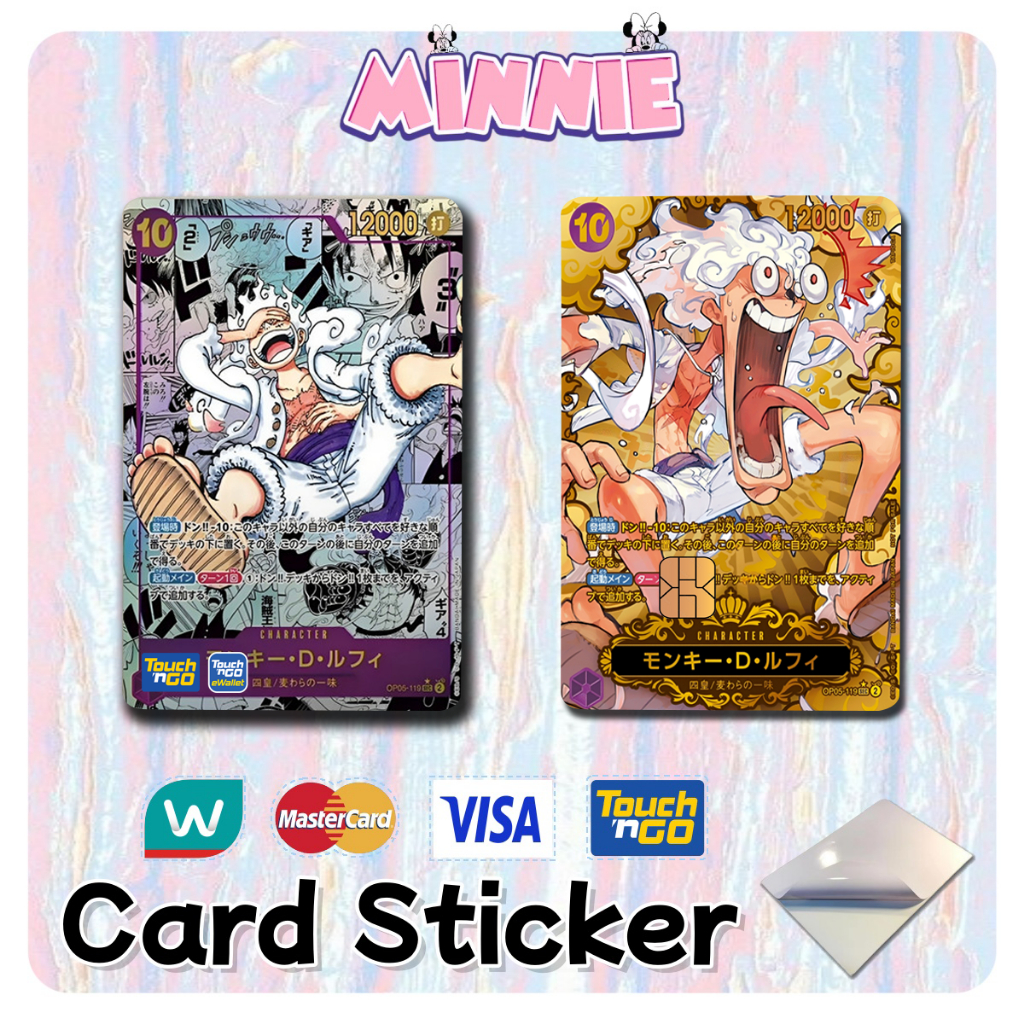 [ One Piece Manga TCG Card ] Touch nGo Card Sticker Cover TNG / Watsons Card / ACCESS / MASTER/VISA / CREDIT/DEBIT CARD