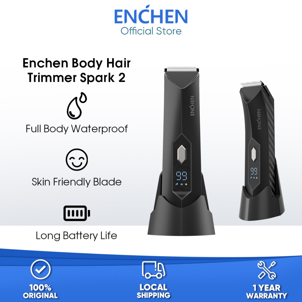 Enchen Spark 2 Pemangkas Elektrik Rambut Badan Body Hair Trimmer Skin-safe Blade 100% Waterproof Private Part Shaver