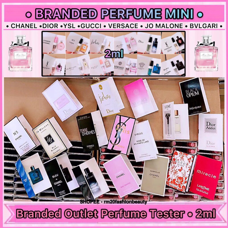 PERFUME • 2ml Branded Perfume Tester Mini Sample Test Tube Fragrance For Him Her (名牌香水小样试用装 minyak wangi