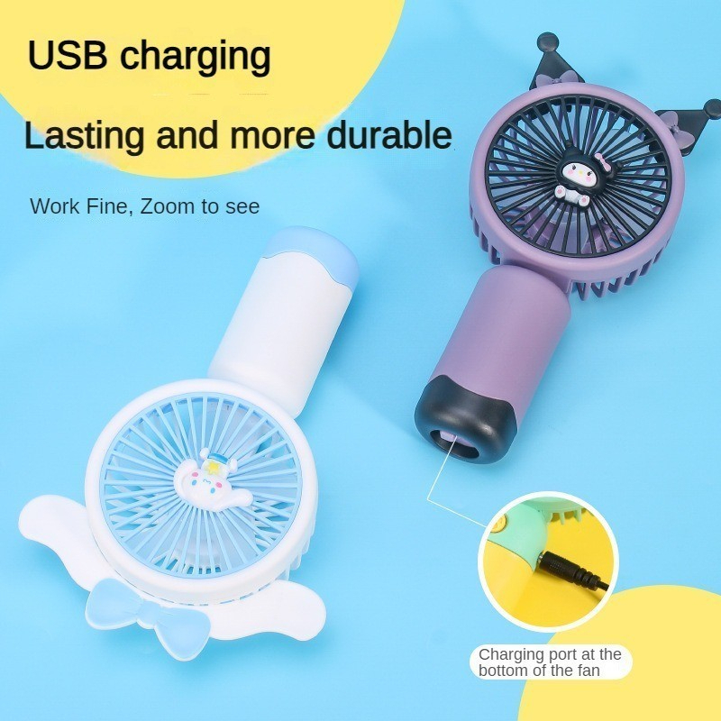 Mini Fan Usb Melody Fan Kuromi Fan Cinnamoroll Kipas Kecil Mini Kipas 手持小风扇