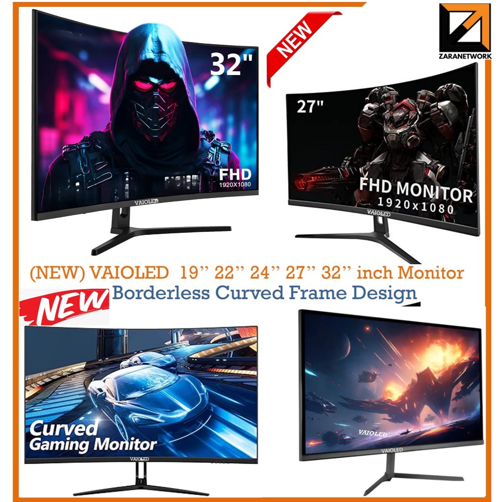 (NEW)VAIOLED Curved LCD Monitor PC 32 inc to 19 inc Curved Gaming Monitor 165hz 144hz 75hz  PS4/PS5/Xbox HDMI Lcd Mnitor