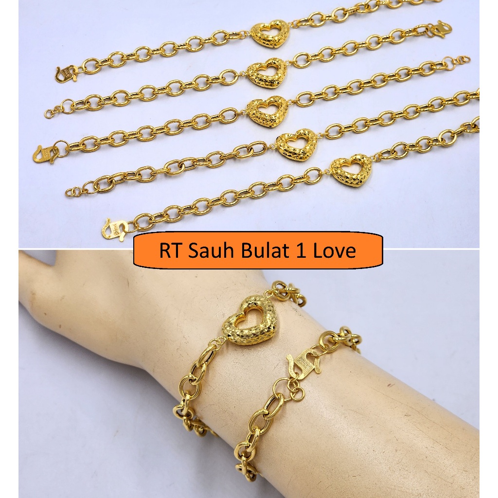 Rantai Tangan Sauh 1 Love Gemuk Emas 916 Original Emas Murah Emas Bajet Emas 916 Tulen Gelang 916