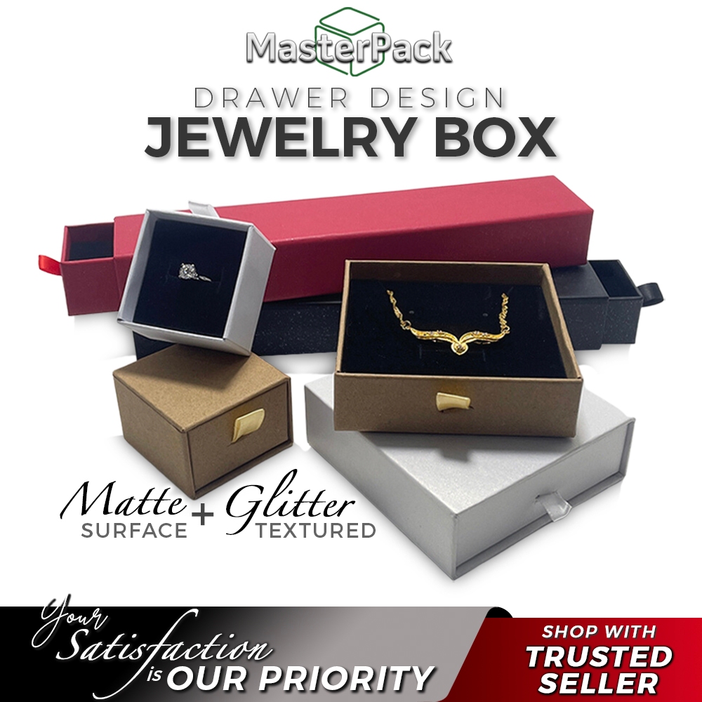 Quality Drawer Jewelry Box Jewellery Box with Sponge for Rings,Pendants,Necklaces Extra Hard & Thick Customized Material