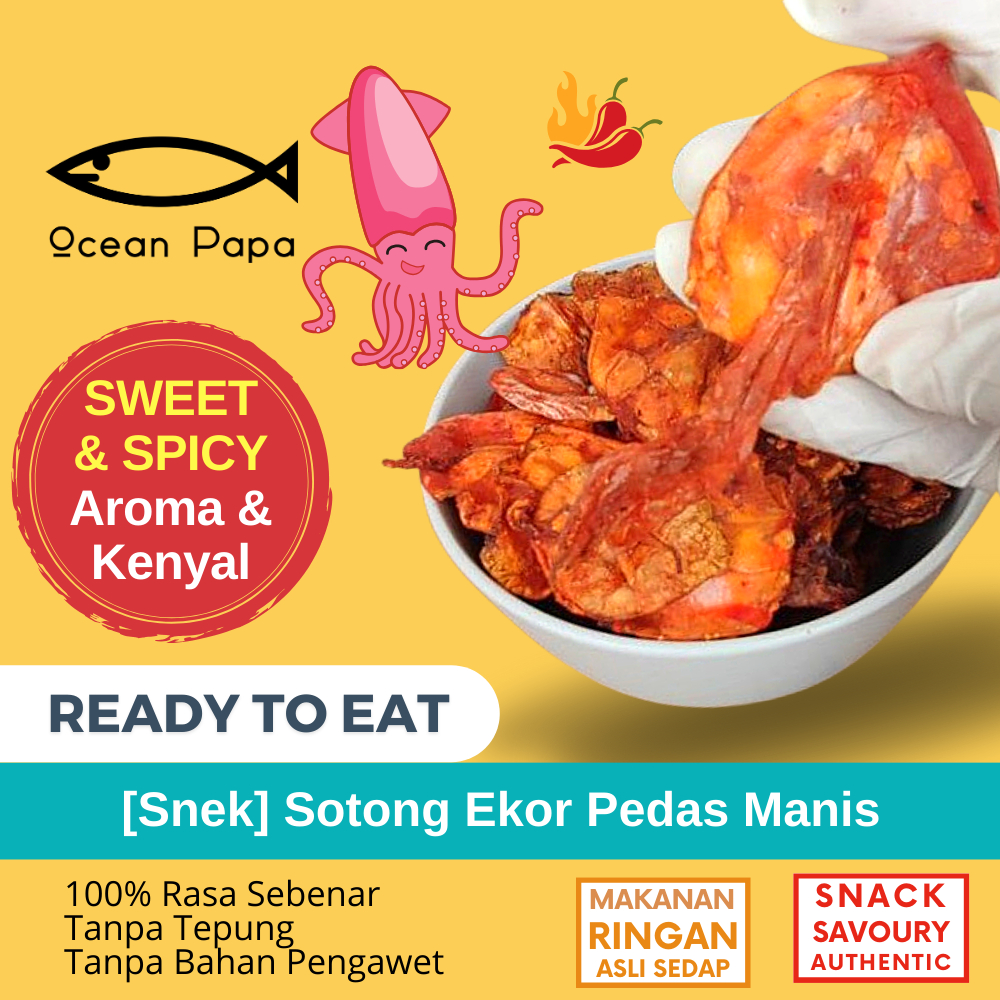[Snek] Sotong Ekor Pedas Manis 45g | Whole Squid Sweet & Spicy Flavor | CuttleFish | Seafood Snacks 45g