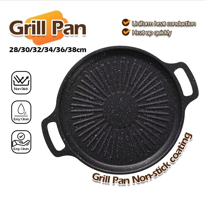 Spot 28/ 30/32/34/36/38/CM Non Stick Korean Grill Pan Camping Grill Pan Korea Griddle Grill Pan Outdoor Camping Bbq Pan