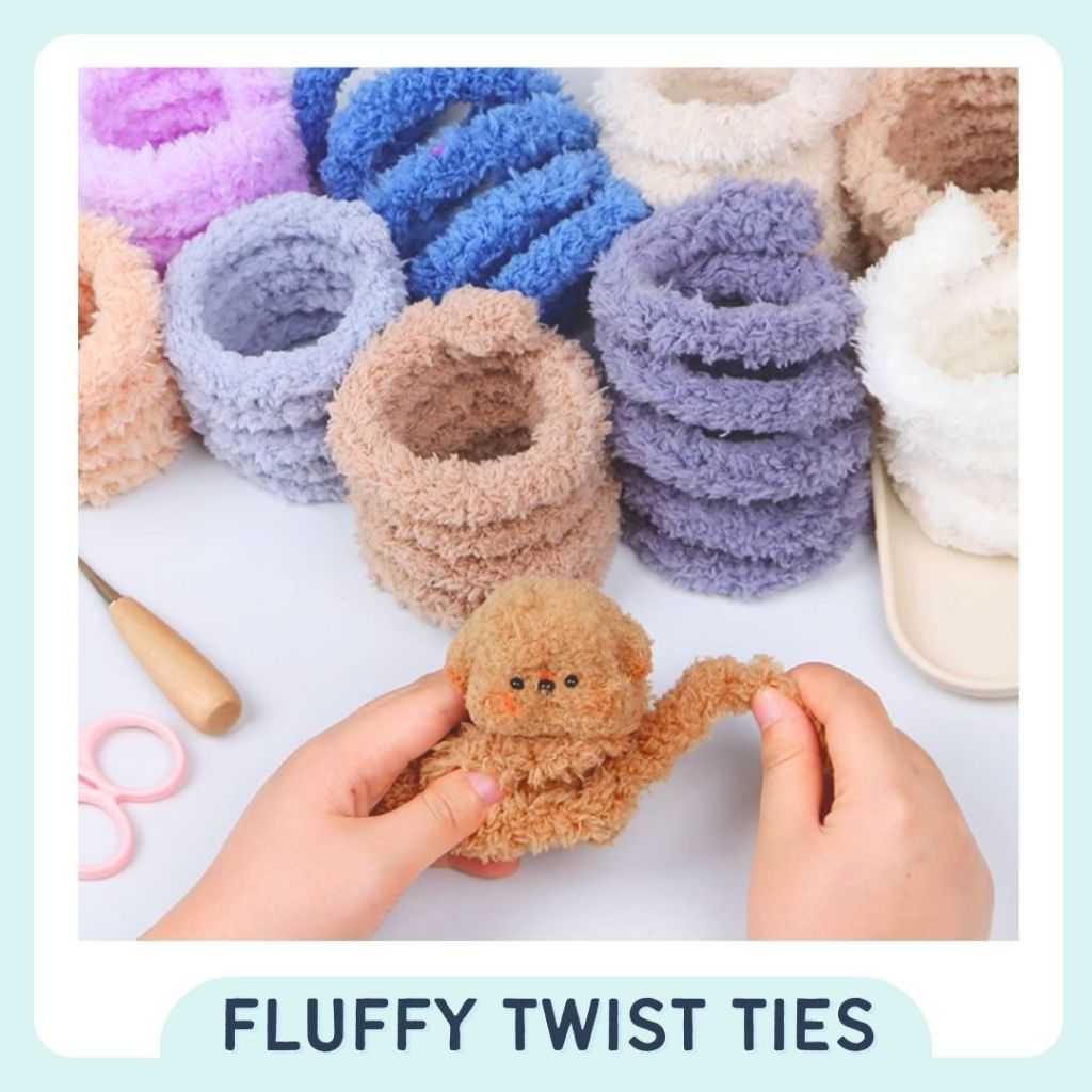 Local Stock Chenille Stems Coral Twisty Ties Bendable Craft Wire ｜Benang Twist Lembut DIY｜加密铝丝绒条 儿童启智手作