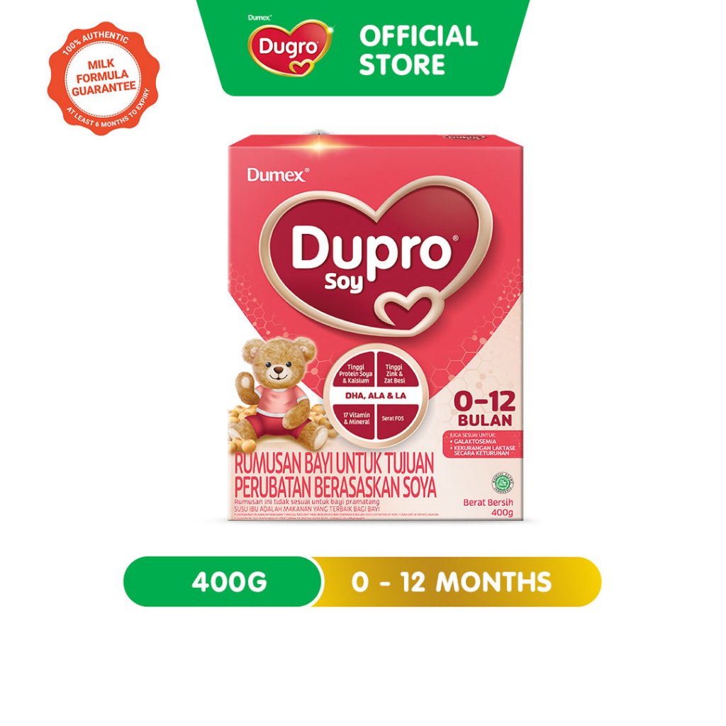 Dumex Dupro Soy Tailored Nutrition Milk Formula 0-12 months (400g) (Susu, Milk Powder, 奶粉)