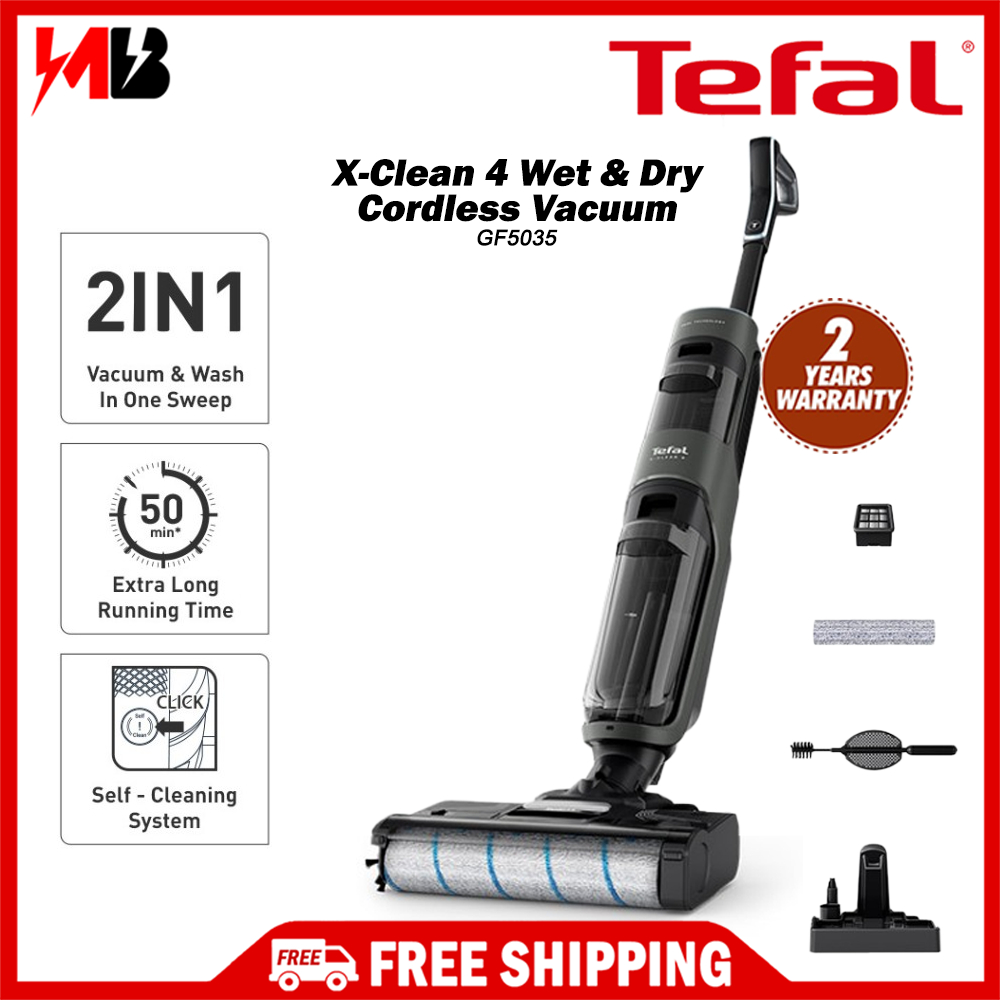 Tefal X-Clean 4 Floor Washer Wet & Dry Vacuum Cleaner GF5035  2-in-1 Washing and  Cordless Vacuum Cleaner
