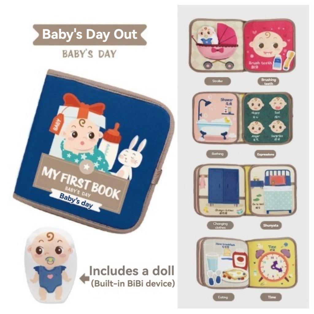 Baby Book Age 1~2 Sensory Book for Baby Busy Book Toddler Book Buku Baby Learning Cloth Book