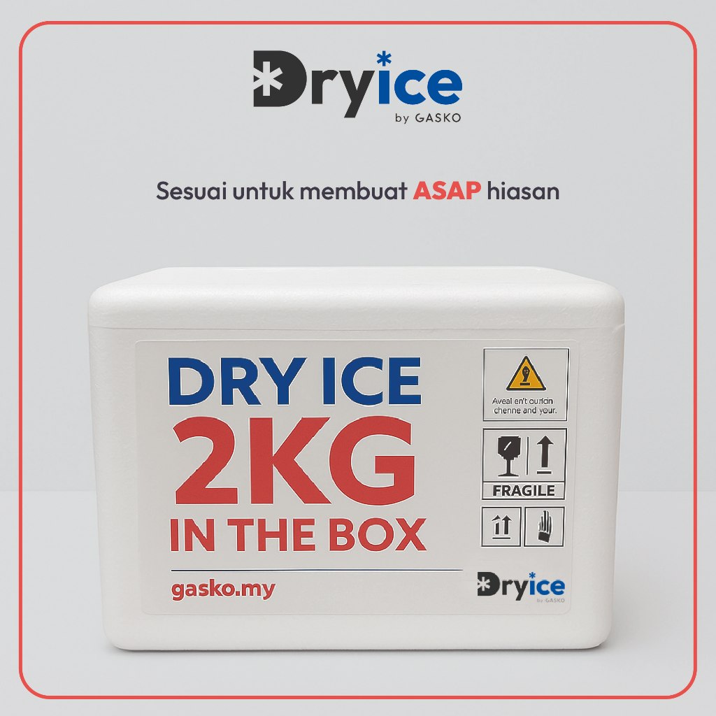 Gasko Dry Ice (2KG) Courier Pack Smoke Cold Frozen