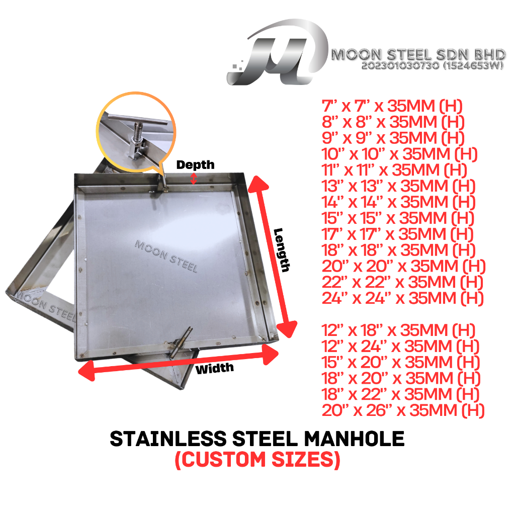 CUSTOM SIZES Stainless Steel Manhole Cover (Fast delivery, good quality, own factory production)