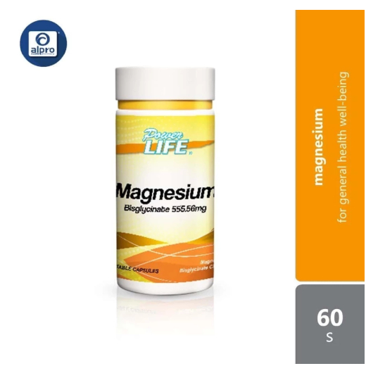 Powerlife Magnesium 555.56mg 60s | Muscle Health, Improve Sleep Quality, Stress Anxiety Relief 促进睡眠品质