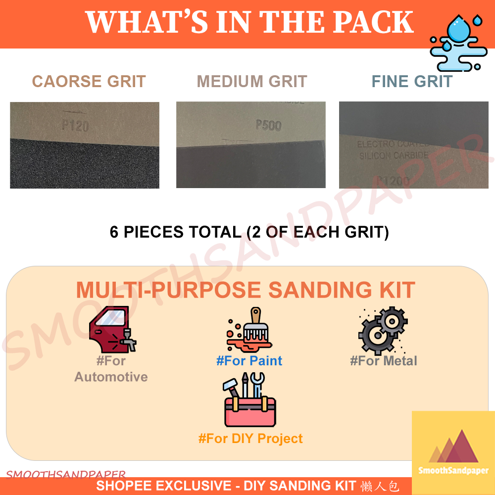 WET&DRY Sanding | DIY Sanding Starter Kit 懒人包 | Mixed Grit Sandpaper Sheets for Wood, Paint, Metal | Beginner-Friendly image 4