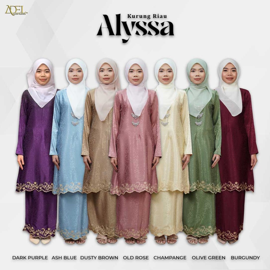 ALYSSA Baju Kurung Riau Sulam Jacquard Sedondon Ibu Dan Anak Baju Raya 2025
