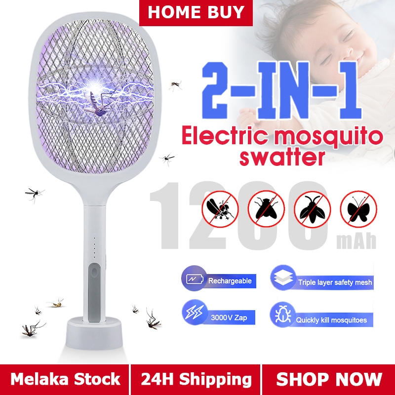 Rechargeable Mosquito Racket Electric Fly Swatter Home Mosquito Swatter Mosquito Killer Bug Zapper Inserts Killer 电蚊拍