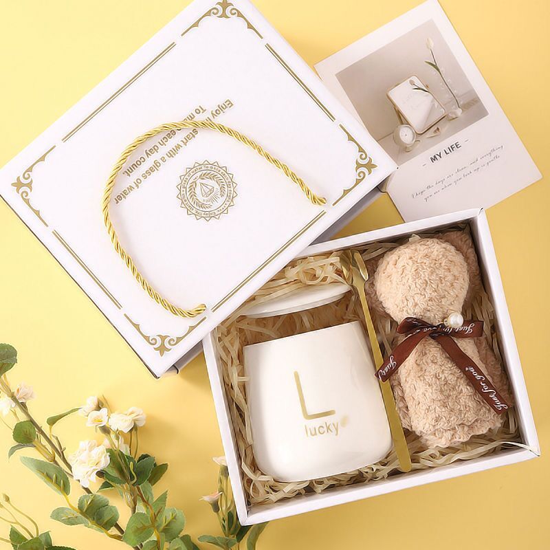 Birthday/Wedding Gift Box: Ceramic Mug Gifts + Cute Bear Towel｜Fast Shipping in Malaysia