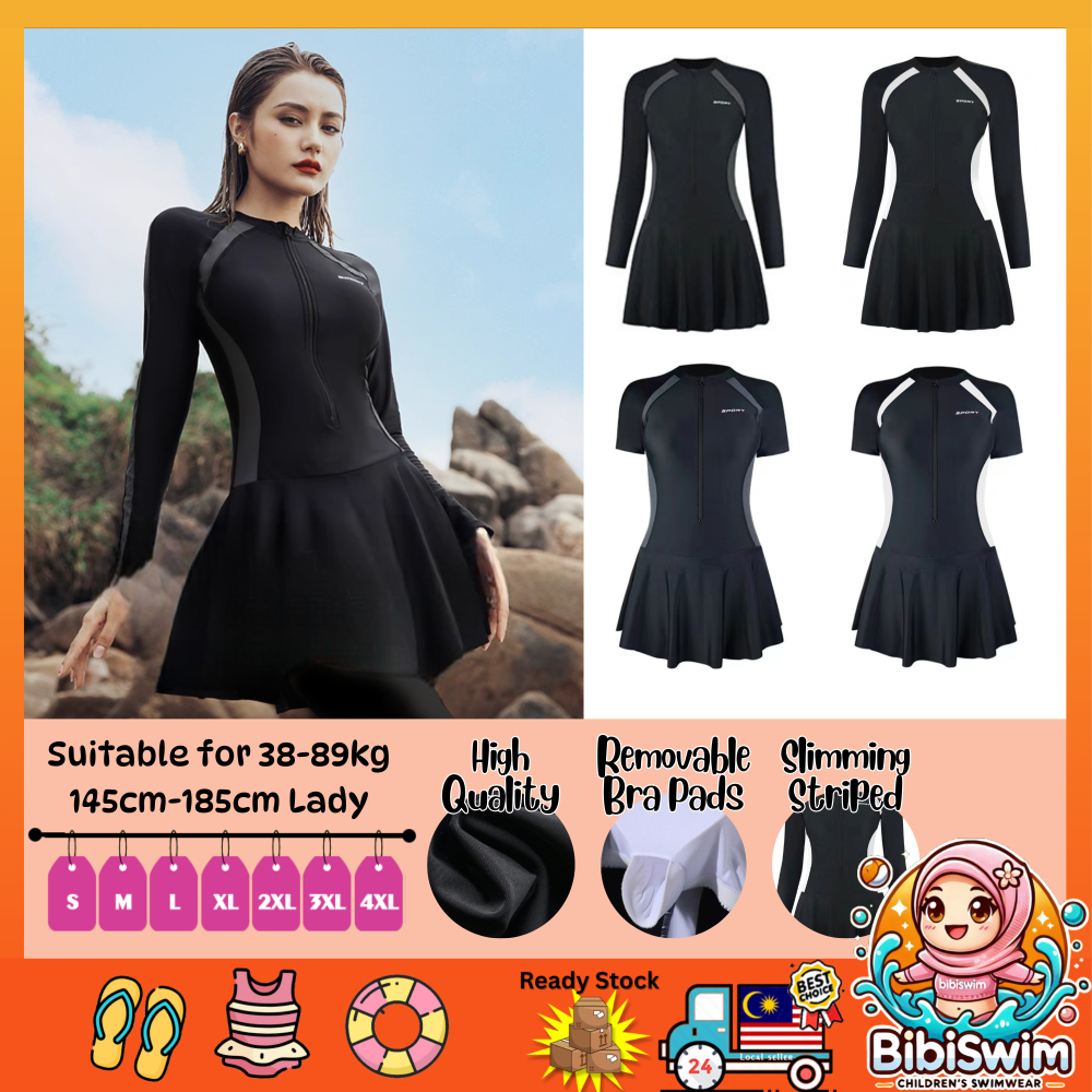 BIBISWIM Swimming Suit Woman Plus Size Sports Swimsuit Beachwear Baju Renang Perempuan Muslimah