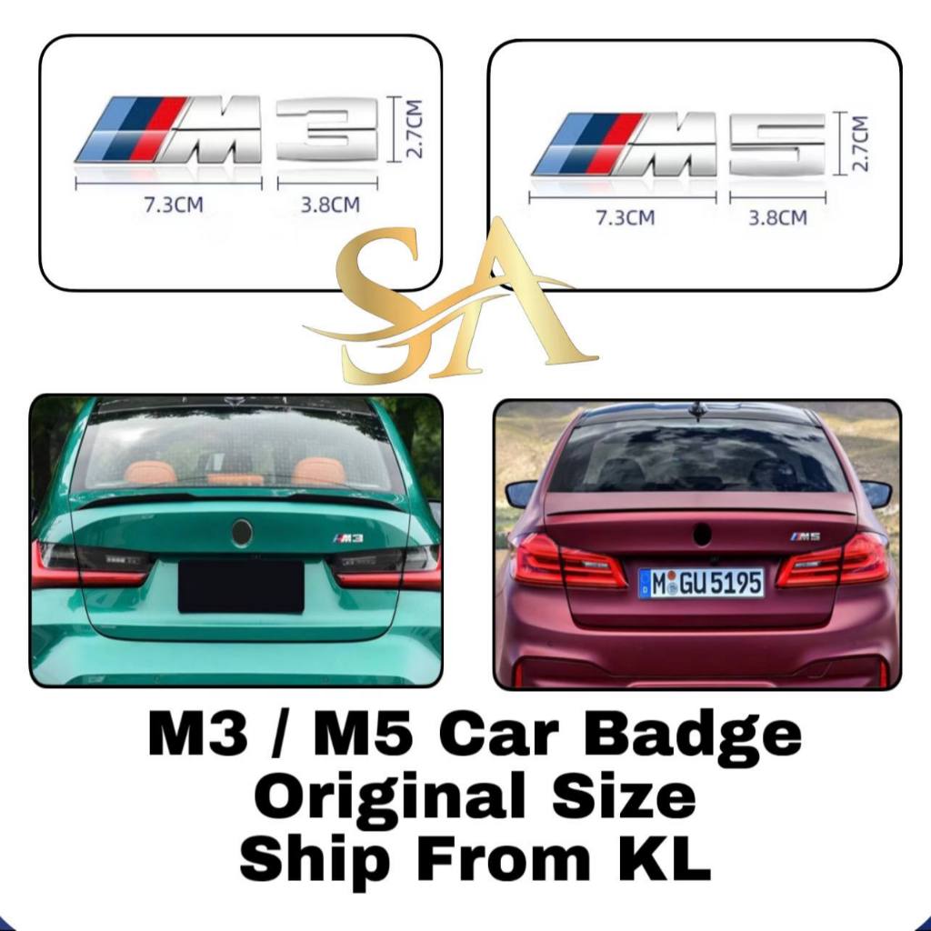 READY STOCK BMW M3 M5 M2 M4 Logo Emblem sticker F10 F30 F32 G20 G30 X1 X3 X5 X6 Front Rear Car Accessories