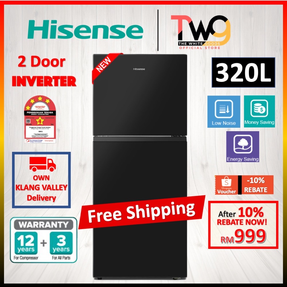 [FREE SHIPPING] Hisense (206L / 240L / 320L) 2 Door Top Freezer Inverter Fridge Refrigerator RT218 RT286 RT328 RT220