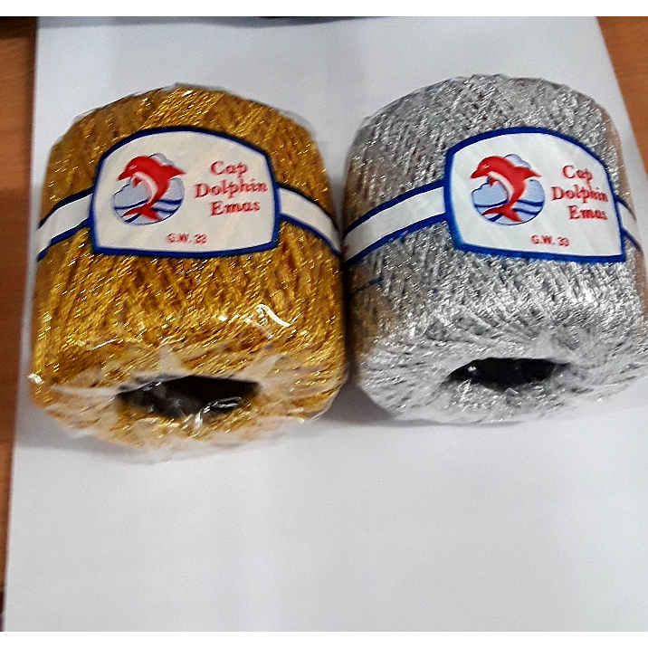DOLPHIN BENANG SULAM TANGAN EMAS/PERAK/MATEALLIC HAND EMBRIODERY THREAD