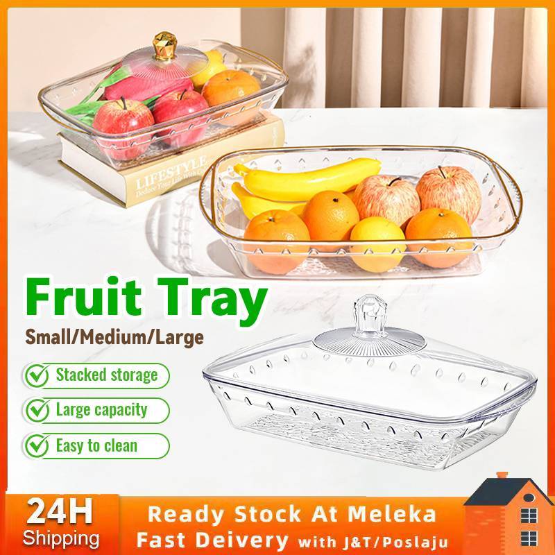 Transparent Buffet Fruits Tray New Food Tray With Cover Buffet Tray Set Dulang Hidangan Dengan Penutup Vegetables Basket
