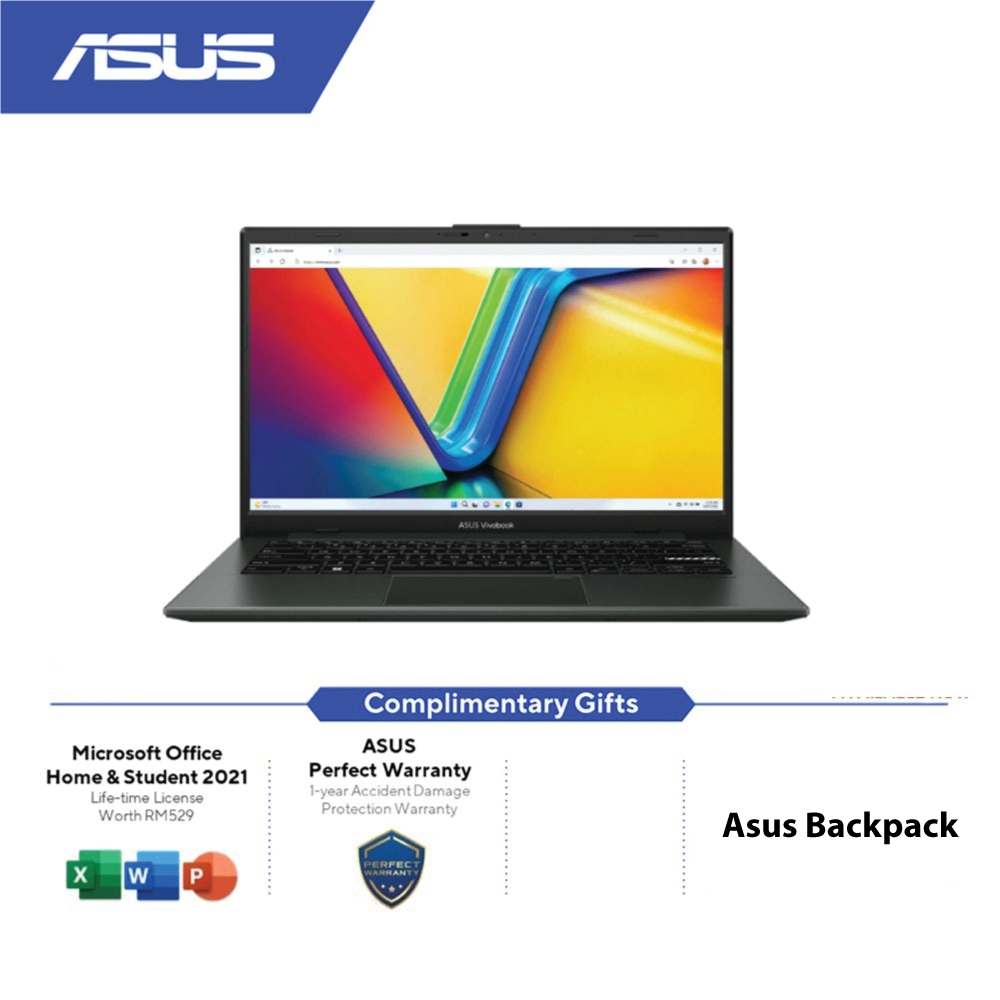 Asus VivoBook Go E1404F-AEB888WS Laptop | AMD Ryzen 5-7520U | 16GB RAM 512GB SSD | 14'' FHD | AMD Ra