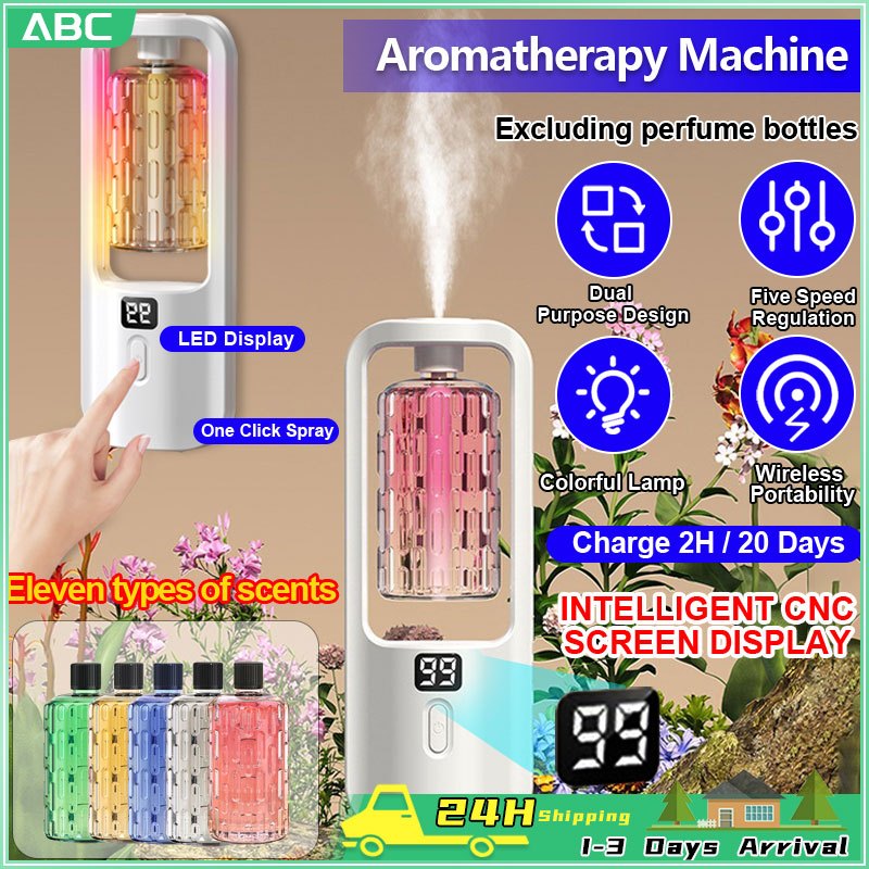 Automatic Aroma Diffuser Air Humidifier Fragrance Essential Oil Dispenser Digital Display Air Freshener Perfume 自动香薰机香氛机