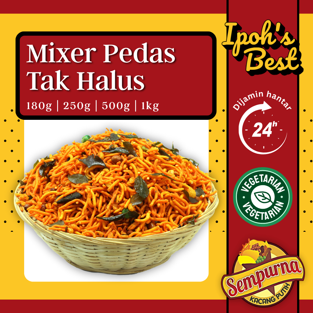 Sempurna Ipoh Buntong (MIXER PEDAS TAK HALUS) Snek Muruku dan Kacang Putih Tradisi Malaysia